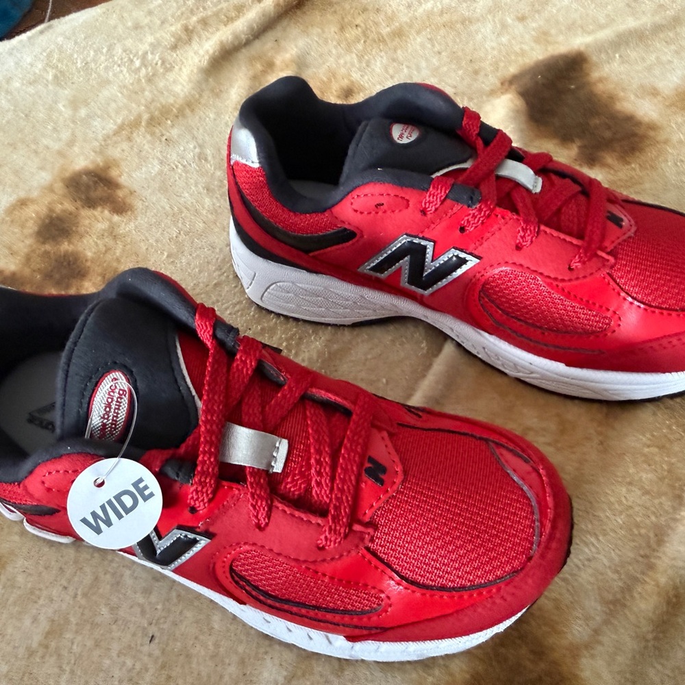 New Balance Kids Red and Black Sneakers